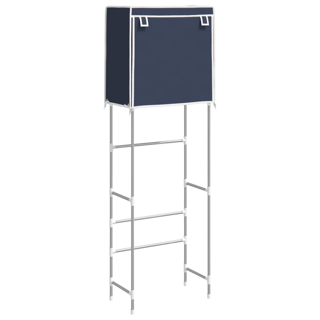 Rastrelliera per Bagno a 2 Livelli Blu 56x30x170 cm Ferro