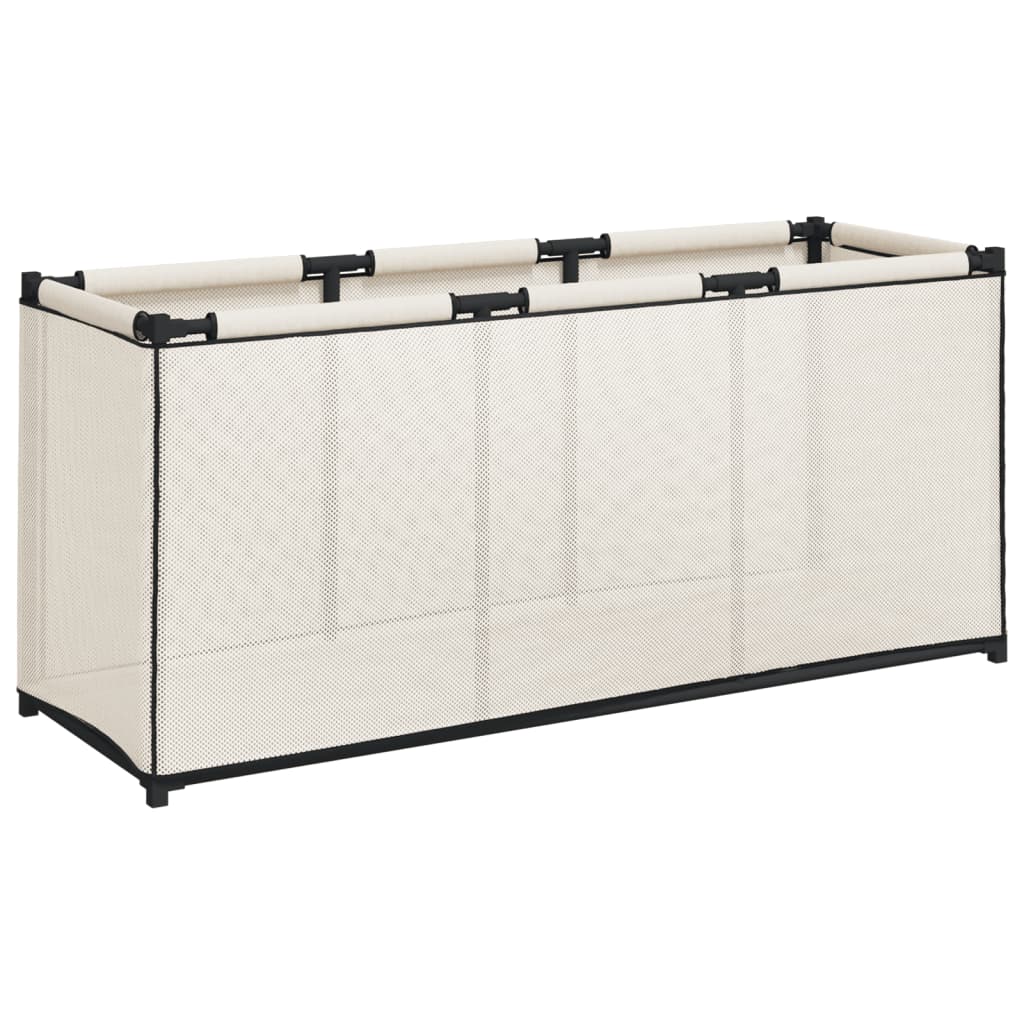 Scatola Portaoggetti Crema 105x34,5x45 cm in Tessuto