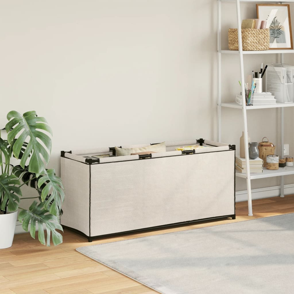 Scatola Portaoggetti Crema 105x34,5x45 cm in Tessuto