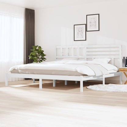 Giroletto senza Materasso Bianco 180x200 cm Legno Massello Pino