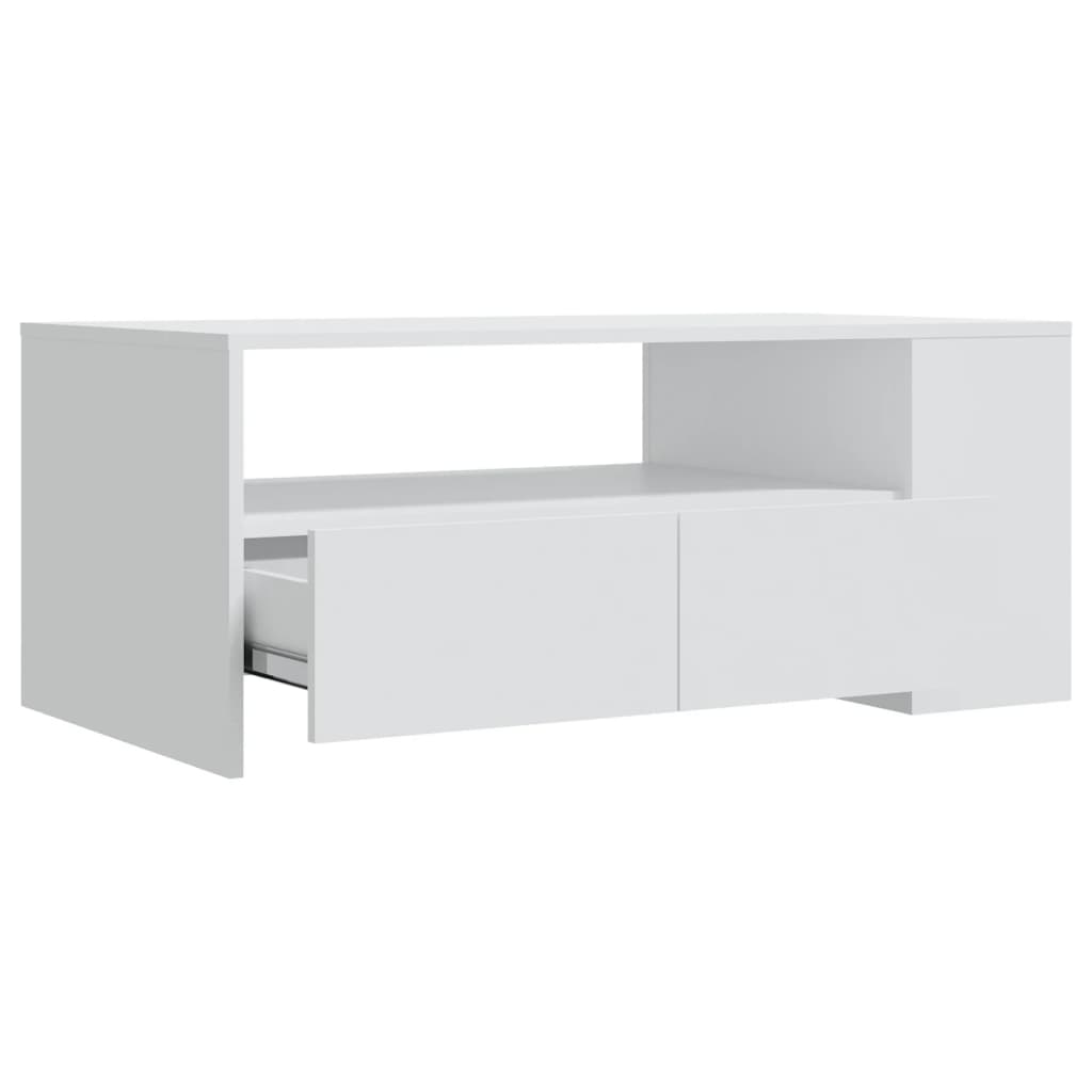 Tavolino da Salotto Bianco 102x55x42 cm in Legno Multistrato