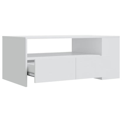 Tavolino da Salotto Bianco 102x55x42 cm in Legno Multistrato