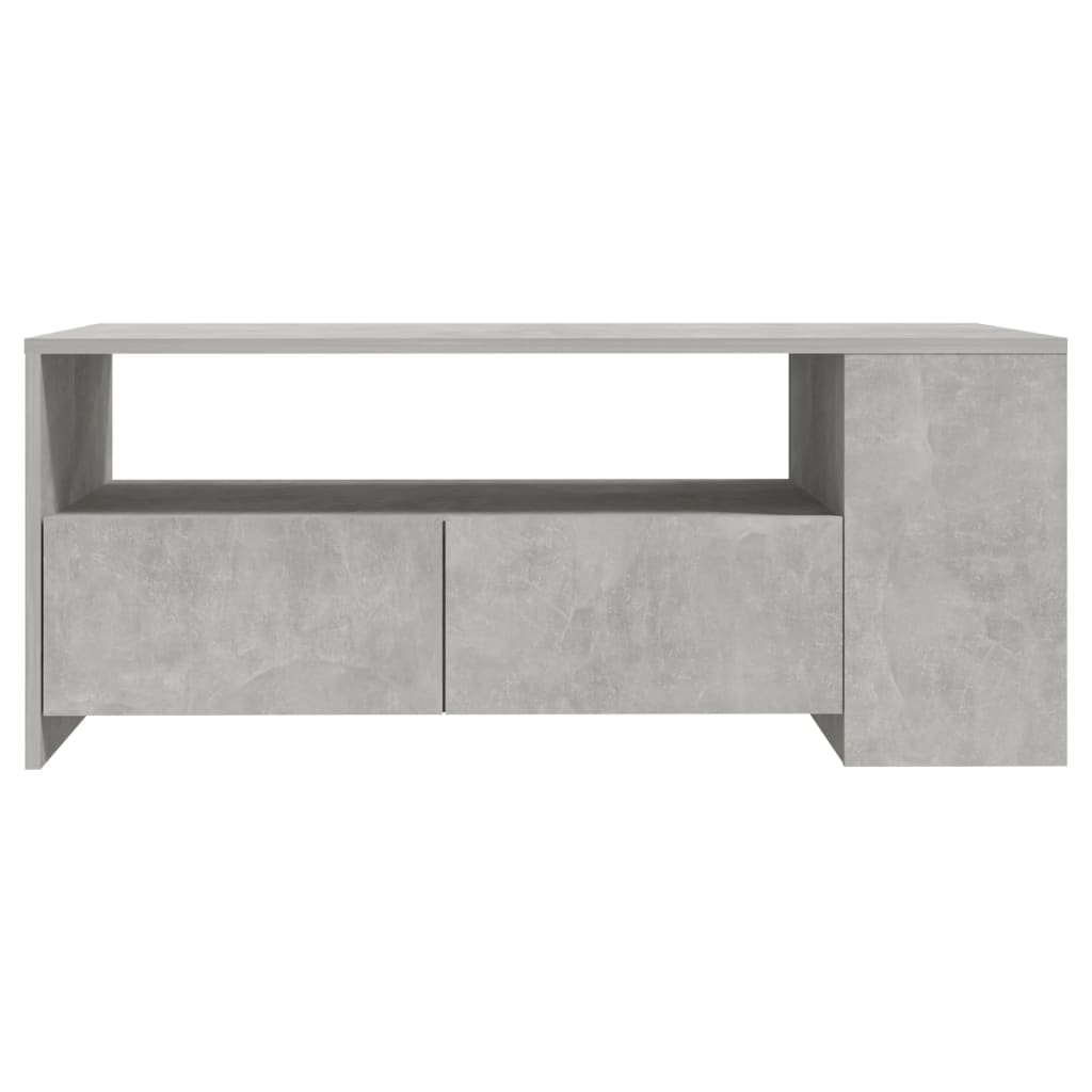 Tavolino Salotto Grigio Cemento 102x55x42 cm Legno Compensato