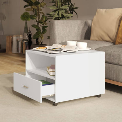 Tavolino da Salotto Bianco 55x55x40 cm in Legno Multistrato