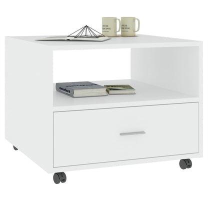 Tavolino da Salotto Bianco 55x55x40 cm in Legno Multistrato