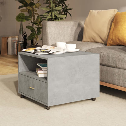 Tavolino Salotto Grigio Cemento 55x55x40 cm Legno Multistrato
