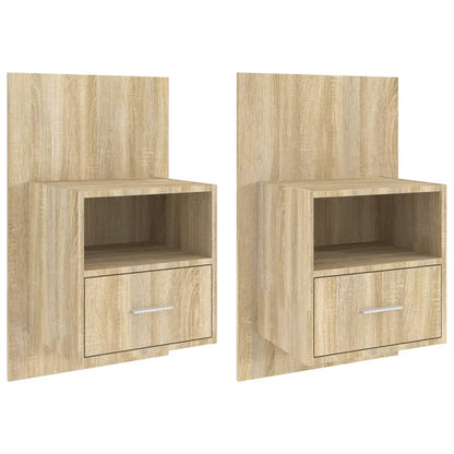 Comodini a Muro 2 pz Rovere Sonoma