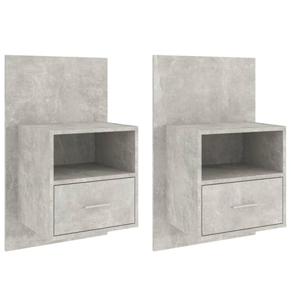 Comodini a Muro 2 pz Grigio Cemento