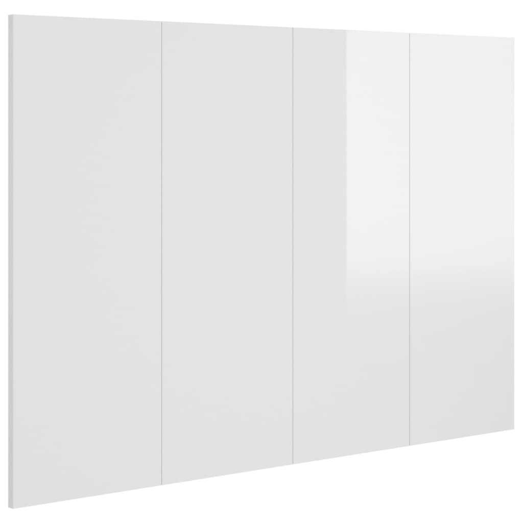 Testiera per Letto Bianco Lucido 120x1,5x80cm Legno Multistrato