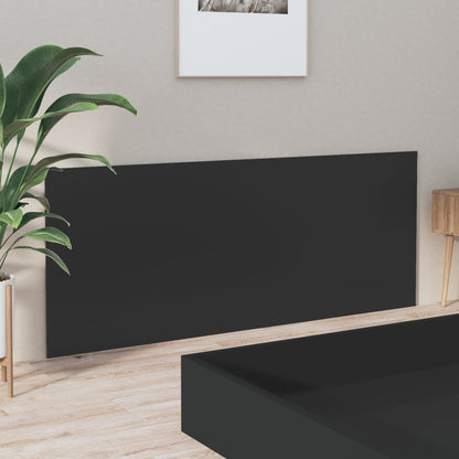 Testiera per Letto Nera 200x1,5x80 cm in Legno Multistrato