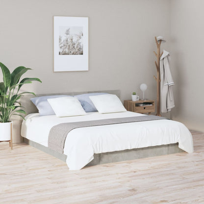 Testiera Letto Grigio Cemento 200x1,5x80cm in Legno Multistrato
