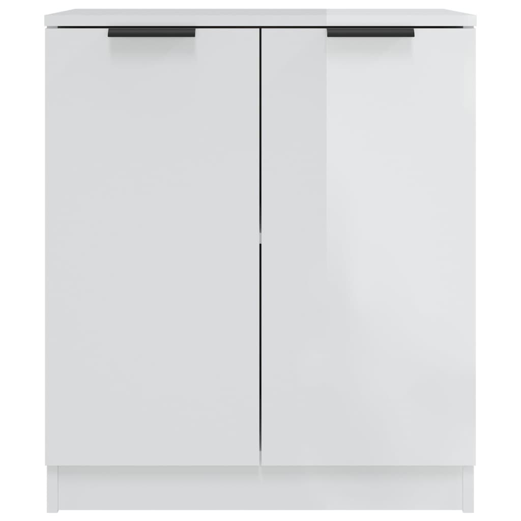 Credenza Bianco Lucido 60x30x70 cm in Legno tecnico