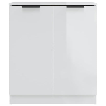 Credenza Bianco Lucido 60x30x70 cm in Legno tecnico