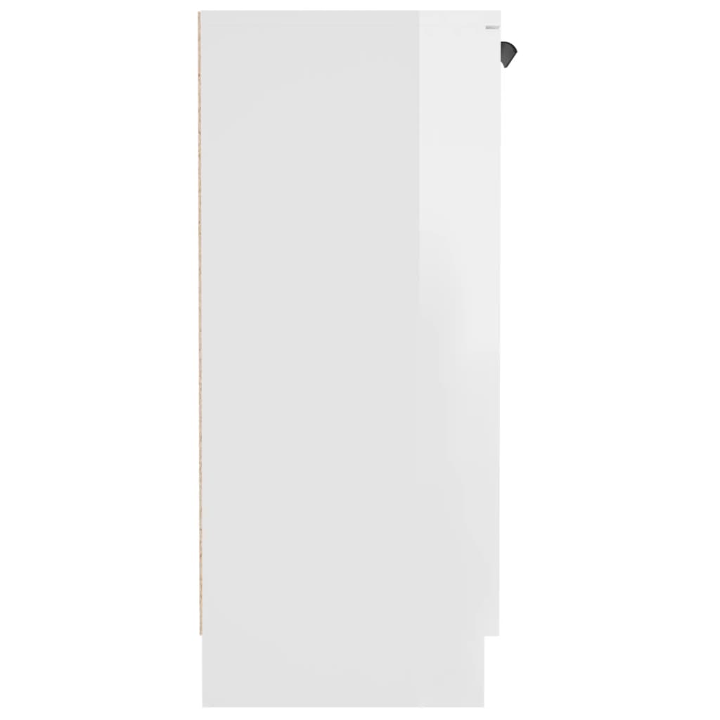 Credenza Bianco Lucido 60x30x70 cm in Legno tecnico