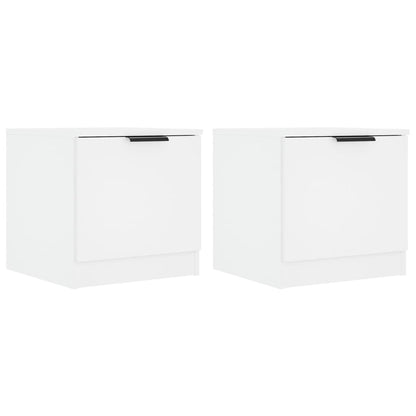 Comodini 2 pz Bianco Lucido 40x39x40 cm