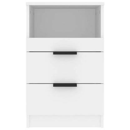 Comodini a Muro 2 pz Bianchi in Legno Multistrato