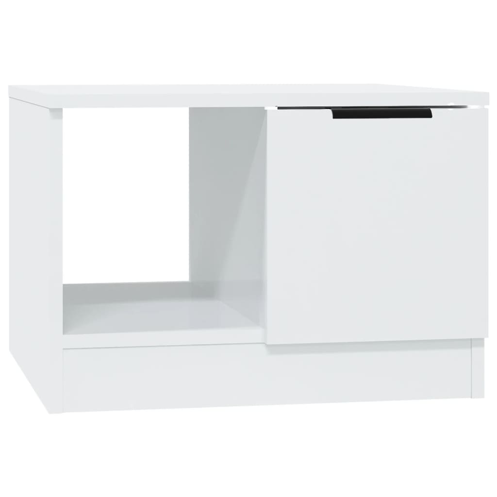 Tavolino da Salotto Bianco Lucido 50x50x36 cm Legno Multistrato