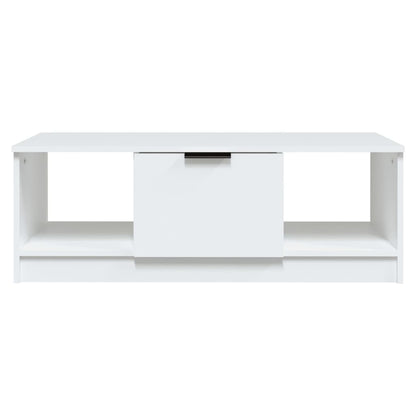 Tavolino da Salotto Bianco 102x50x36 cm in Legno Multistrato
