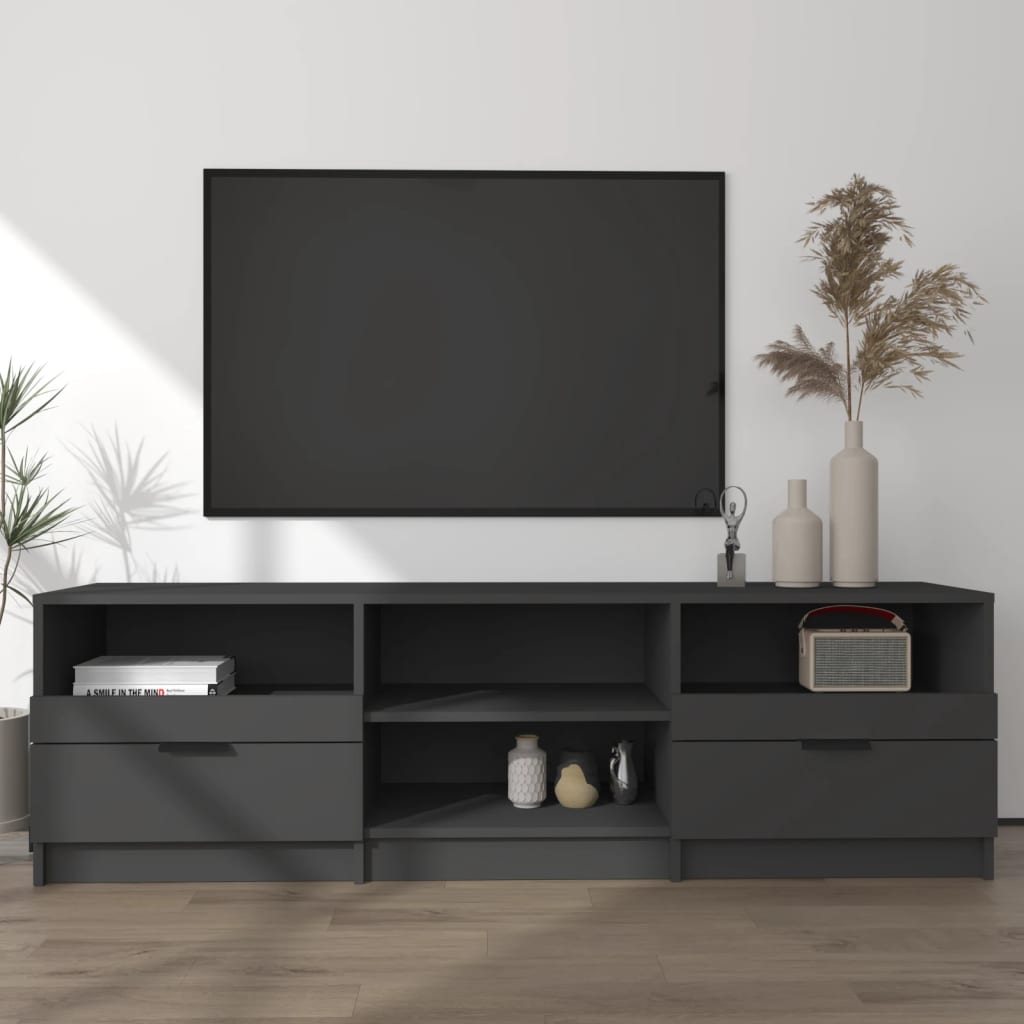 Mobile Porta TV NEro 150x33,5x45 cm in Legno Multistrato