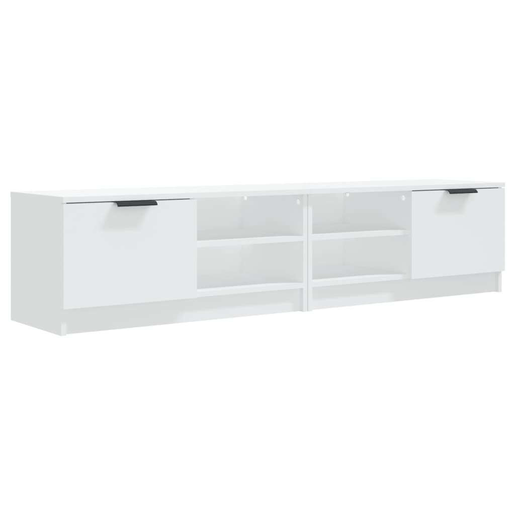 Mobili Porta TV 2 pz Bianchi 80x35x36,5 cm in Legno Multistrato