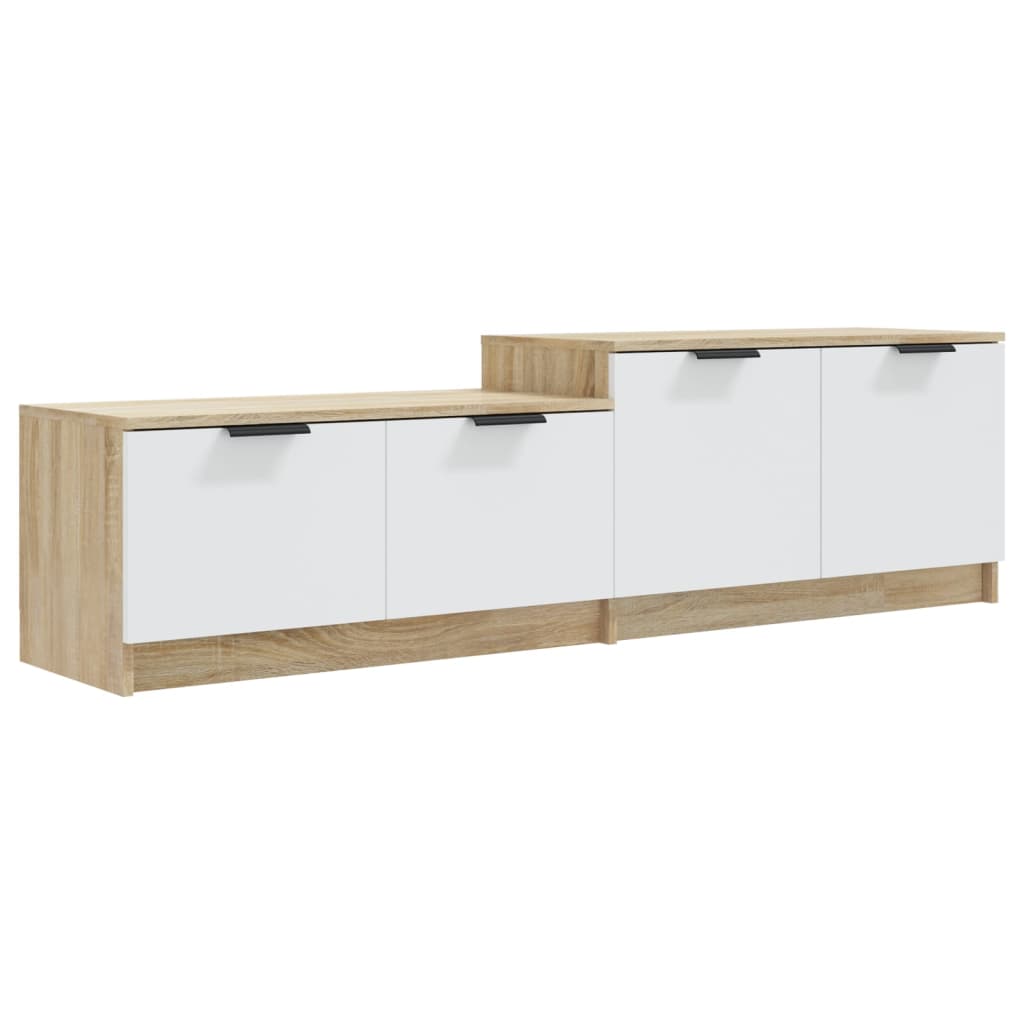 Mobile TV Bianco Rovere Sonoma 158,5x36x45 cm Legno Multistrato