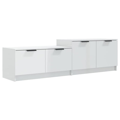 Mobile Porta TV Bianco Lucido 158,5x36x45 cm Legno Multistrato