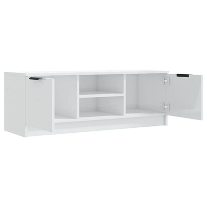 Mobile Porta TV Bianco Lucido 102x35x36,5 cm Legno Multistrato