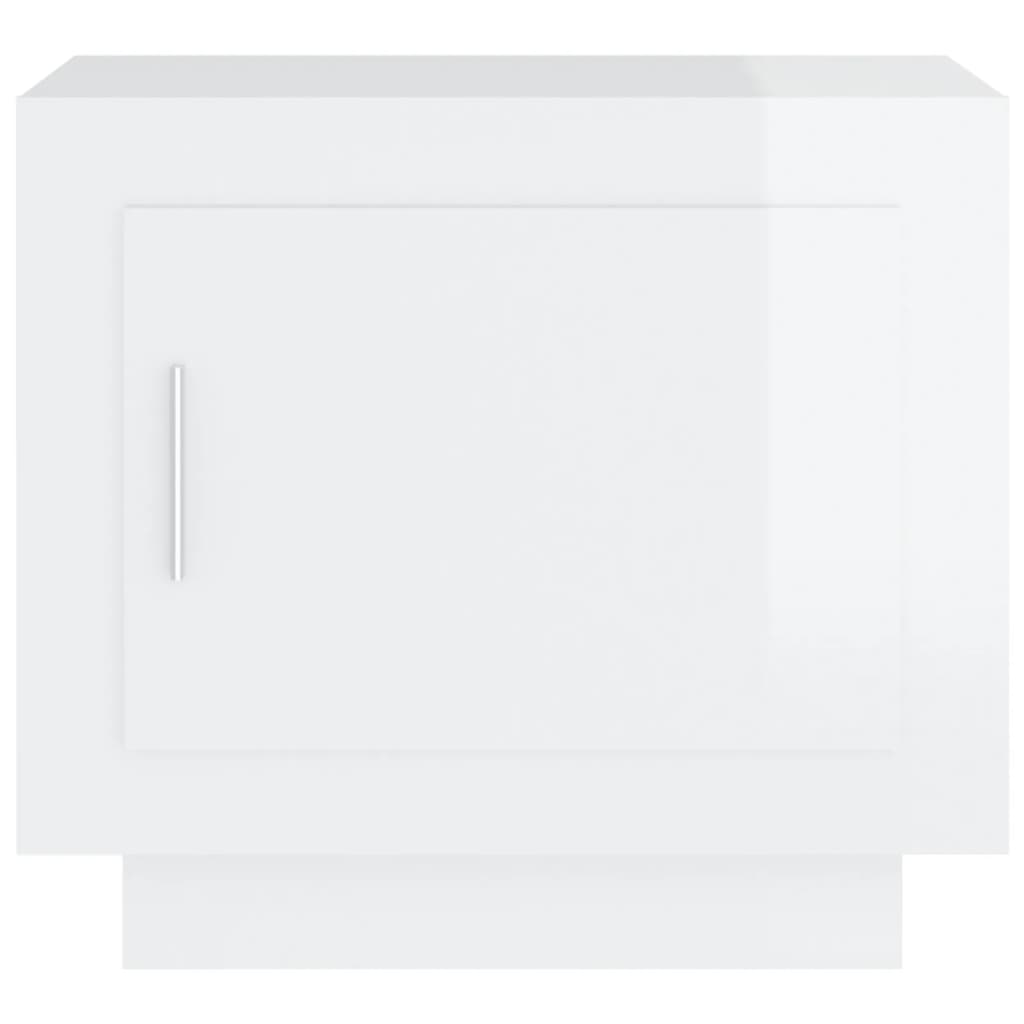 Tavolino Salotto Bianco Lucido 51x50x45 cm in Legno Multistrato
