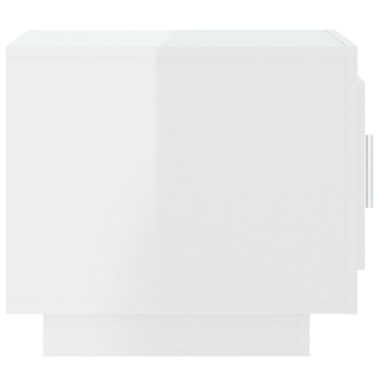Tavolino Salotto Bianco Lucido 51x50x45 cm in Legno Multistrato