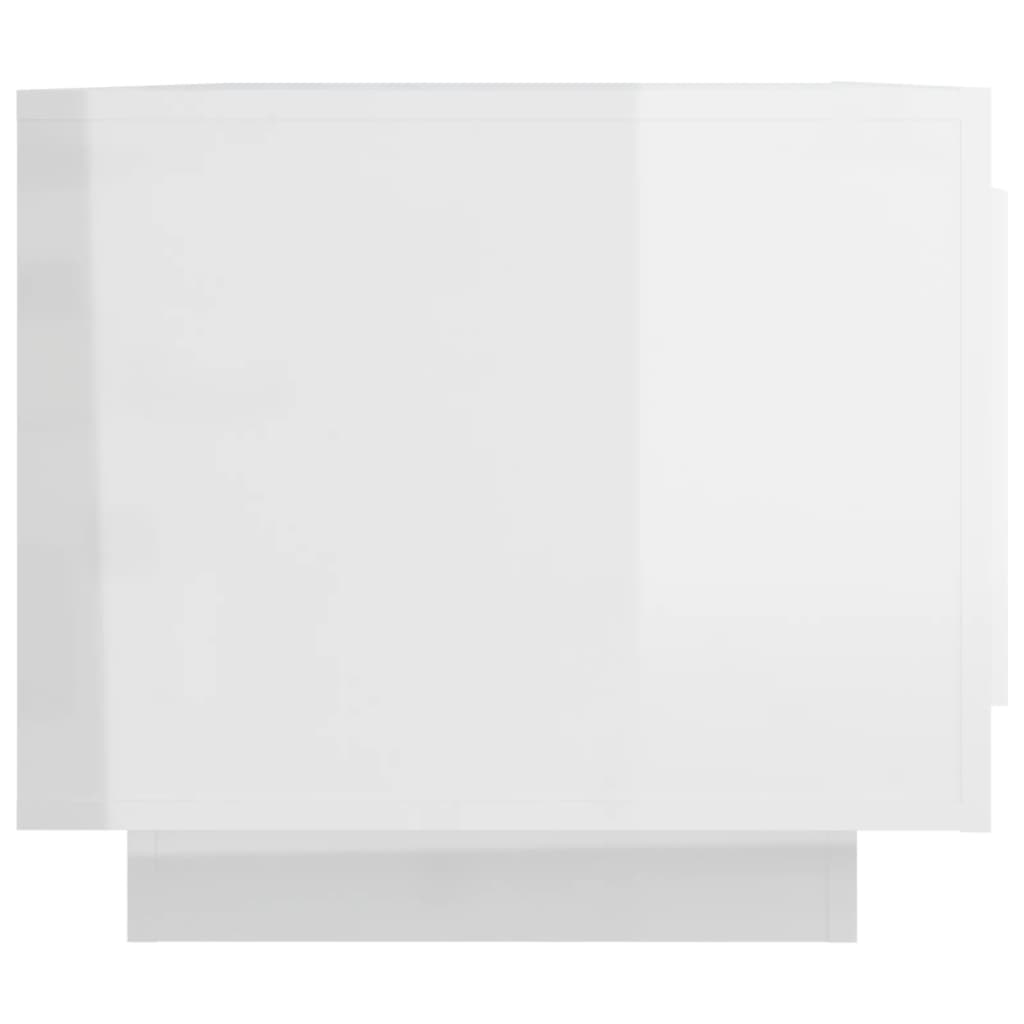 Tavolino Salotto Bianco Lucido 102x50x45cm in Legno Multistrato