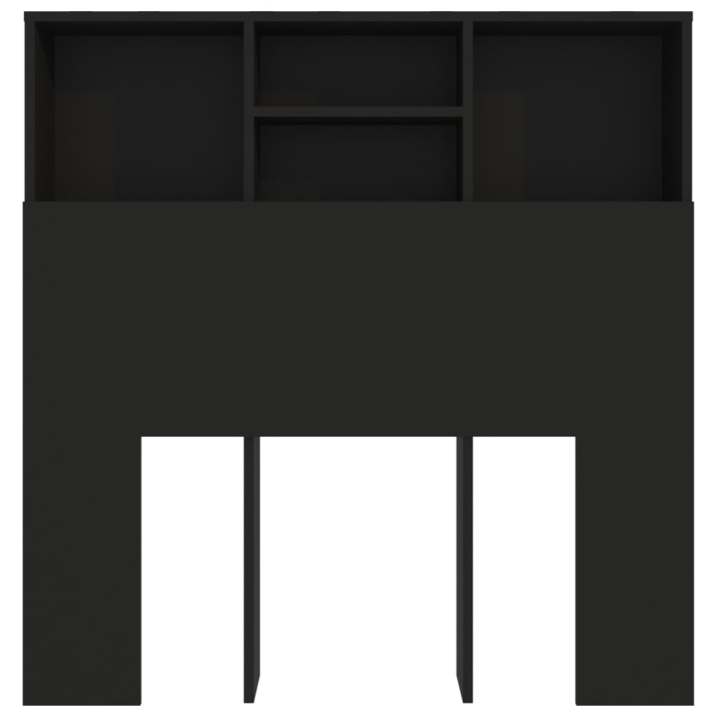 Testiera con Contenitore Nero 100x19x103,5 cm