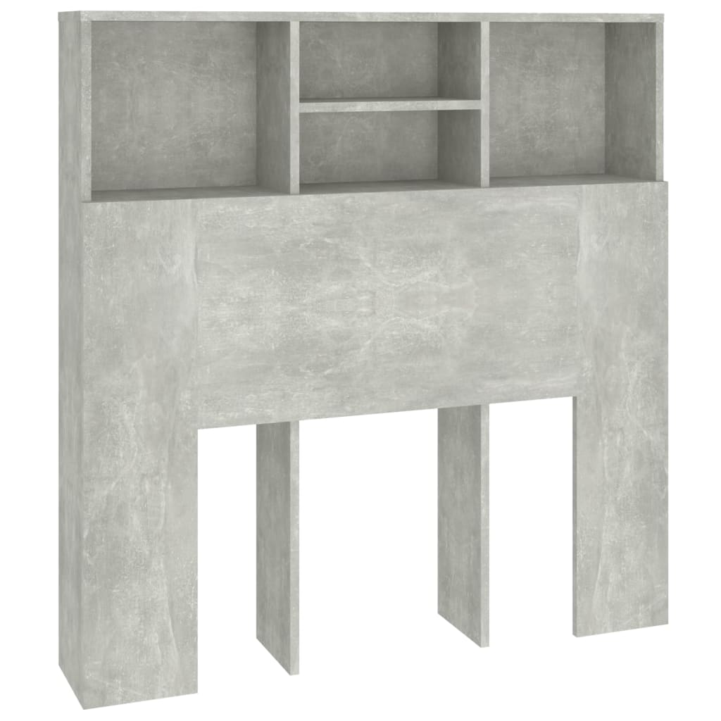 Testiera con Contenitore Grigio Cemento 100x19x103,5 cm