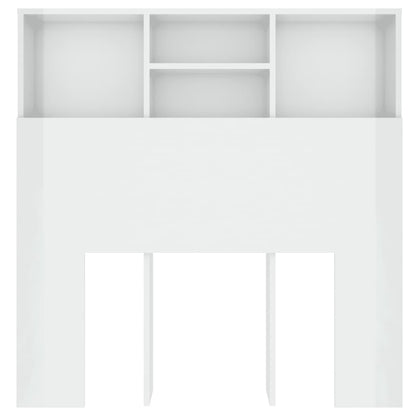 Testiera con Contenitore Bianco Lucido 100x19x103,5 cm