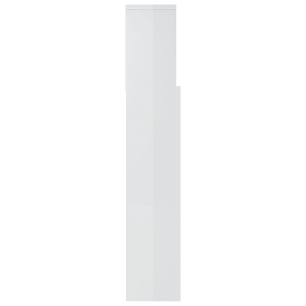 Testiera con Scomparti Bianco Lucido 180x19x103,5 cm
