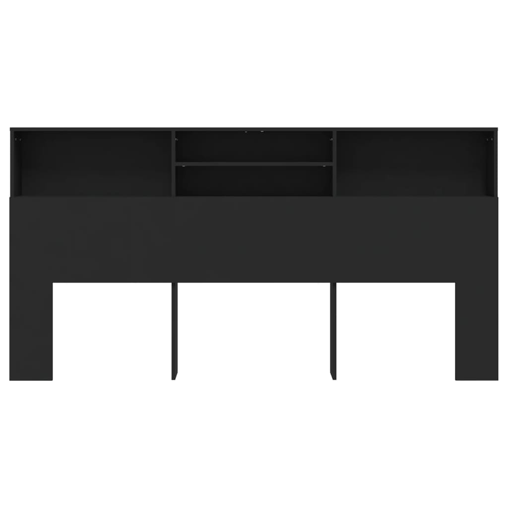 Testiera con Contenitore Nero 200x19x103,5 cm
