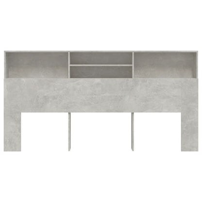 Testiera con Contenitore Grigio Cemento 200x19x103,5 cm