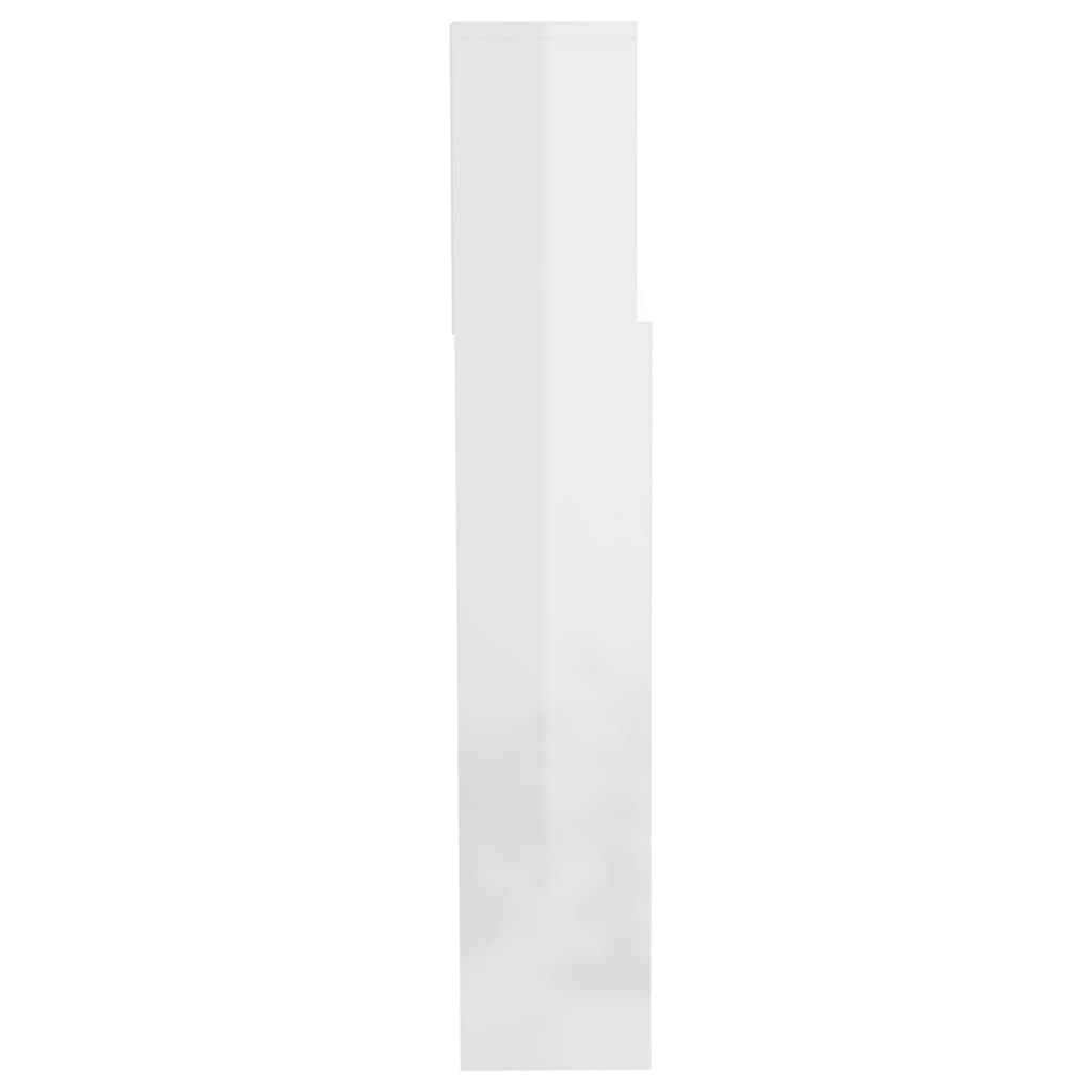 Testiera con Contenitore Bianco Lucido 200x19x103,5 cm