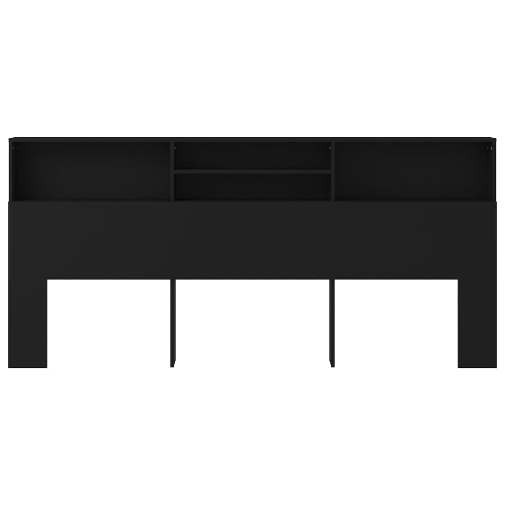 Testiera con Contenitore Nero 220x19x103,5 cm