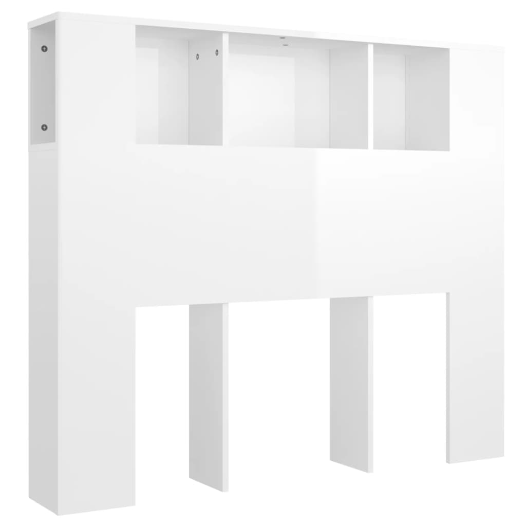 Testiera con Scomparti Bianco Lucido 120x18,5x102,5 cm