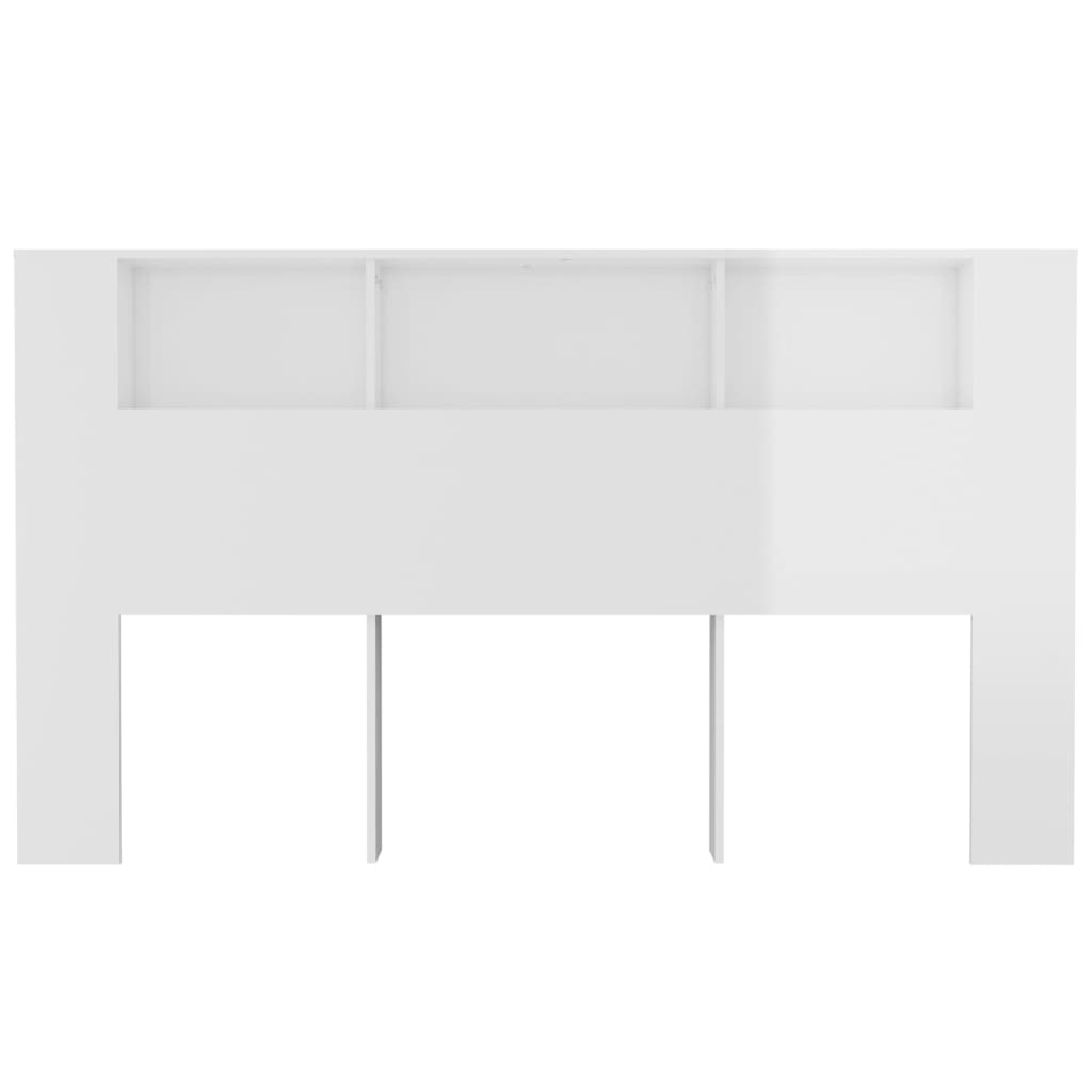 Testiera con Scomparti Bianco Lucido 180x18,5x104,5 cm