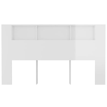 Testiera con Scomparti Bianco Lucido 180x18,5x104,5 cm