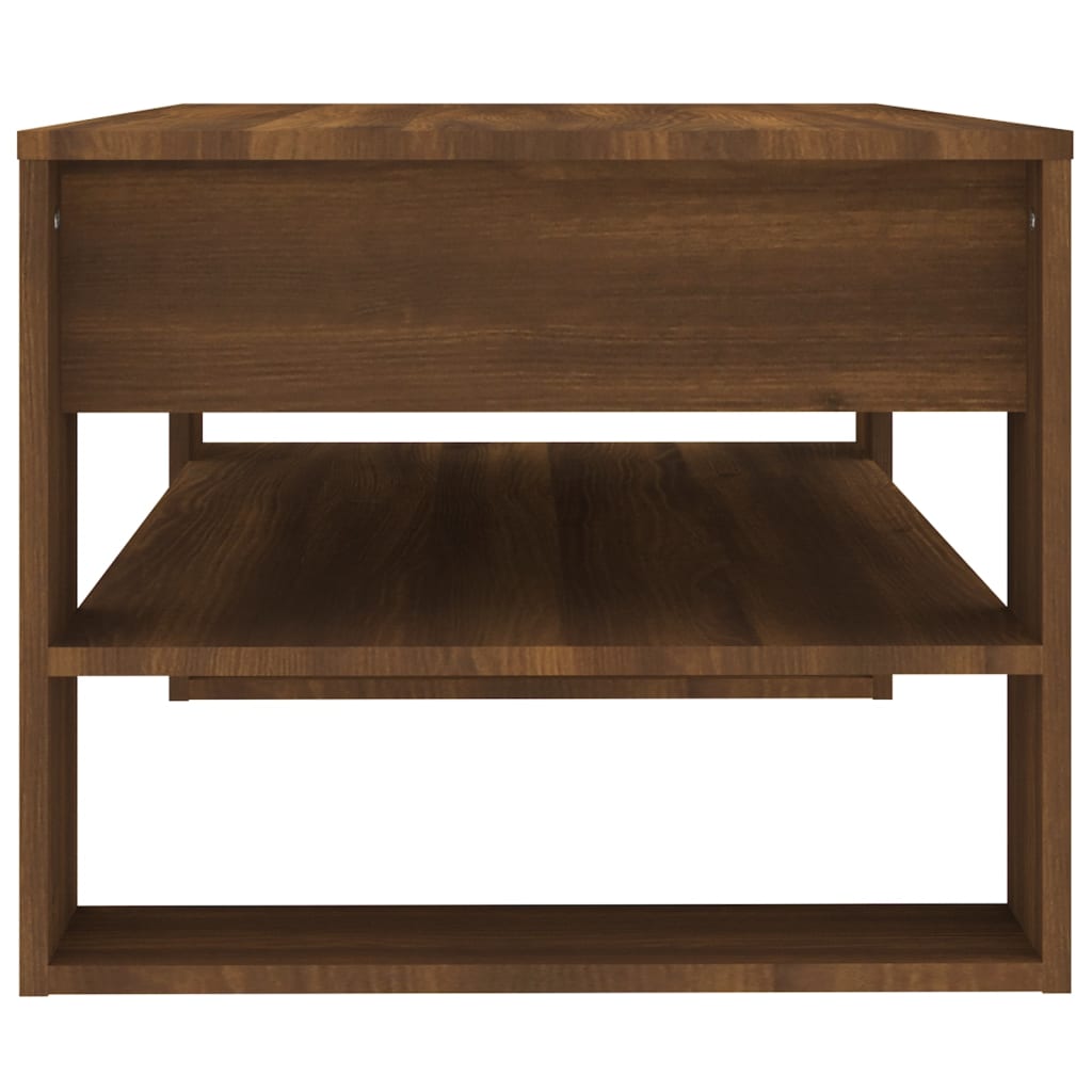 Tavolino Salotto Rovere Marrone 102x55x45 cm Legno Multistrato
