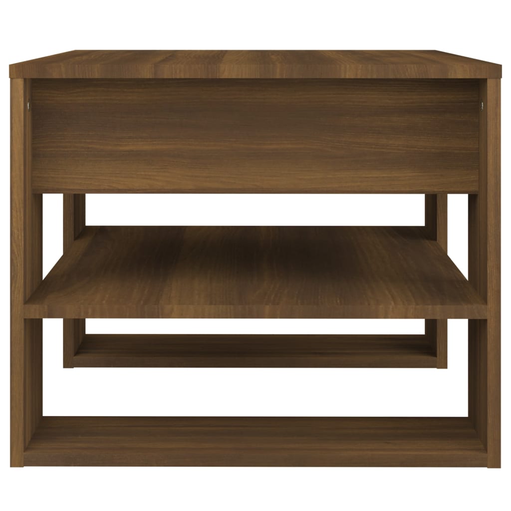 Tavolino Salotto Rovere Marrone 55,5x55x45 cm Legno Multistrato