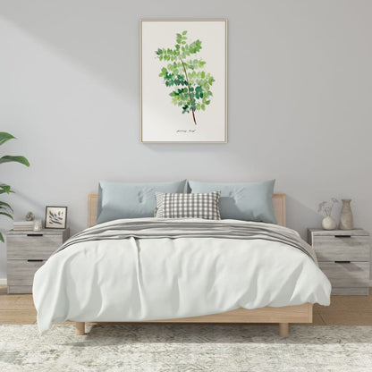 Comodini 2pz Grigio Sonoma in Legno Multistrato