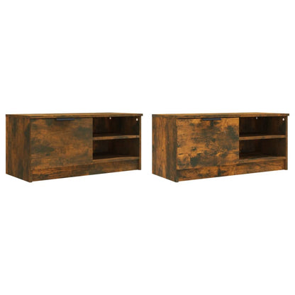 Mobili TV 2 pz Rovere Fumo 80x35x36,5 cm in Legno Multistrato
