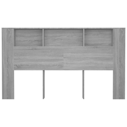 Testiera Letto con Scomparti Grigio Sonoma 180x18,5x104,5 cm