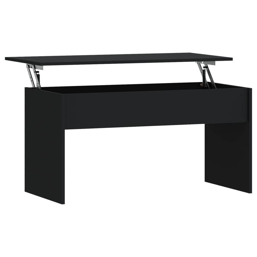 Tavolino da Salotto Nero 102x50,5x52,5 cm in Legno Multistrato