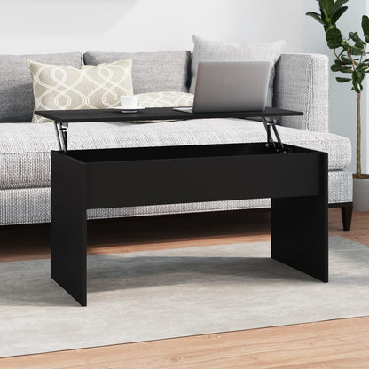 Tavolino da Salotto Nero 102x50,5x52,5 cm in Legno Multistrato