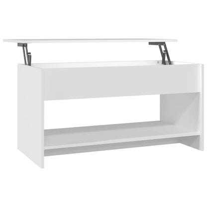 Tavolino da Salotto Bianco 102x50x52,5 cm in Legno Multistrato