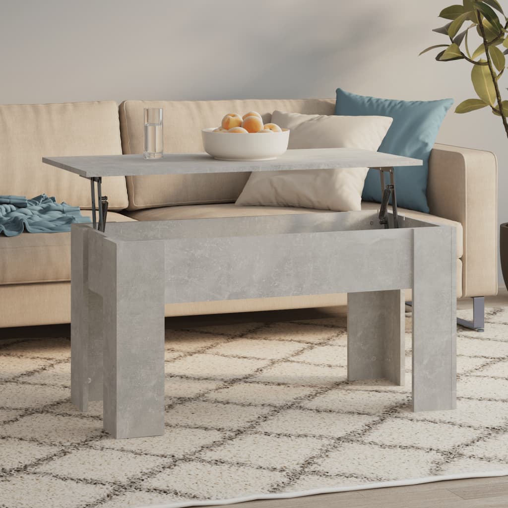 Tavolino Salotto Grigio Cemento 101x49x52 cm Legno Multistrato